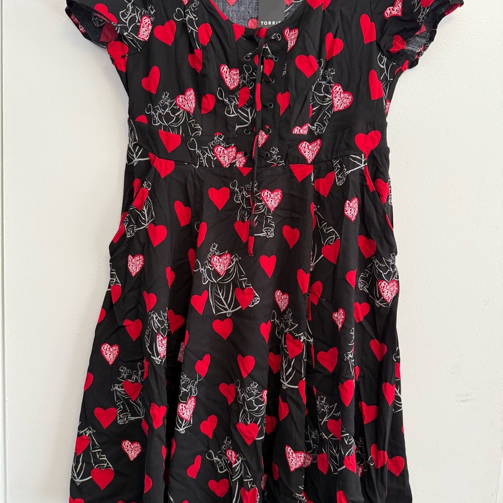 Torrid Disney villain Queen of hearts dress Black and Red Heart Kids Dress
